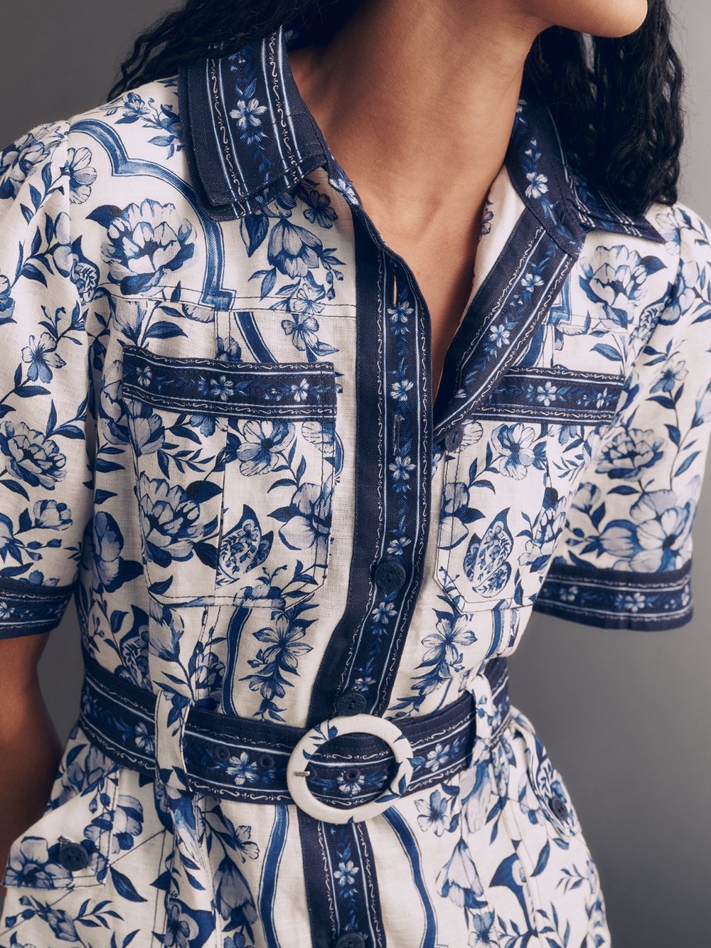 Farm Rio dress - Blue & White - Picture 3 of 6